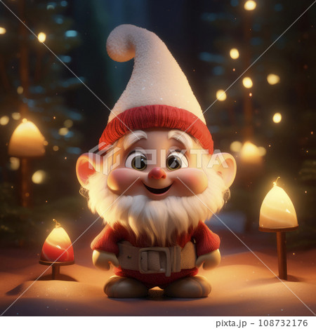 Cute Christmas Gonks on the background of a Christmas picture Cute Christmas Gonks on the background of a Christmas picture 108732176