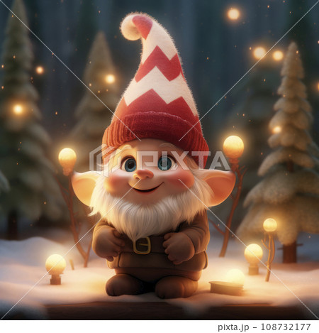 Cute Christmas Gonks on the background of a Christmas picture 108732177