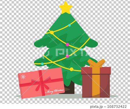 Christmas tree and Christmas gifts. vector illustration 108732422