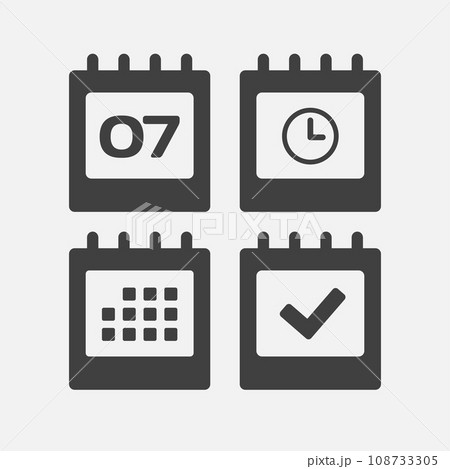 Icon page calendar - 7 day, agenda, timer, done 108733305