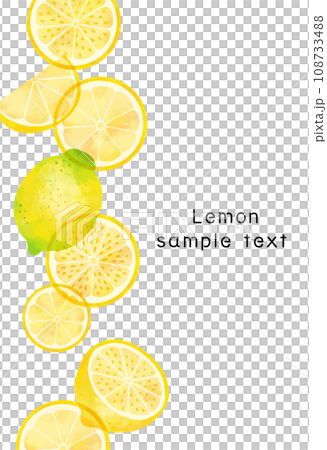Transparent cut lemon frame illustration material 108733488