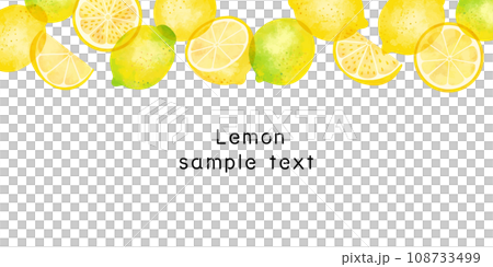 透明切檸檬框插畫素材 108733499
