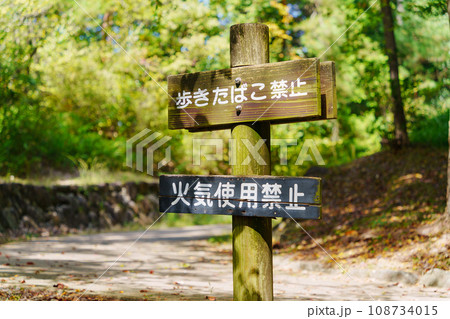 歩きたばこ禁止の看板 歩きたばこ禁止の看板 108734015