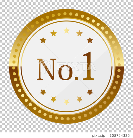 Luxurious No.1 emblem white & gold Luxurious No.1 emblem white & gold 108734326