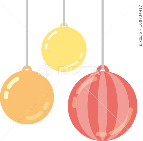 カラフルなオーナメント_ボール飾り_暖色系 108734417