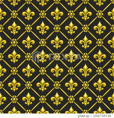 Vector Fleur de Lis Seamless Pattern 108734536