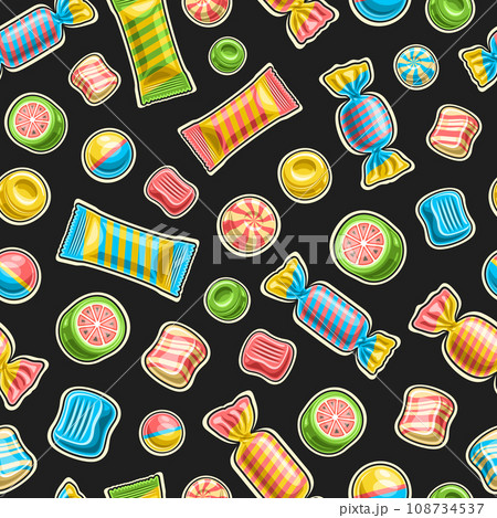 Vector Candy Seamless Pattern 108734537