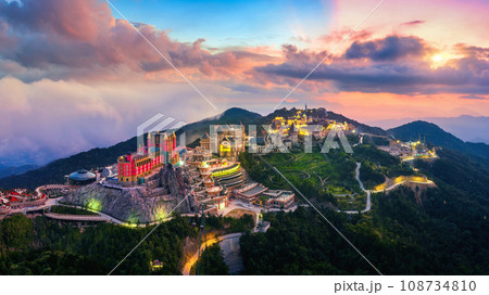 Panorama of French village at bana hills, Da nang, Vietnam. 108734810
