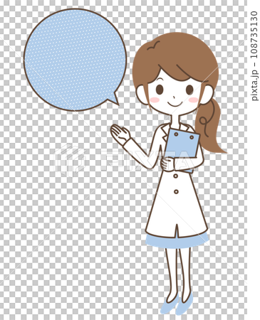 説明をする白衣の女性 108735130