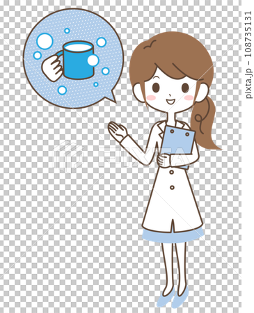 うがいを推奨する白衣の女性 108735131