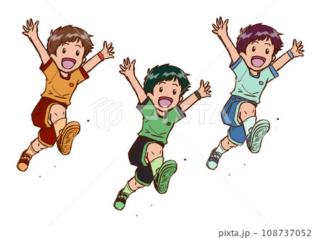 喜びジャンプする少年1 喜びジャンプする少年1 108737052