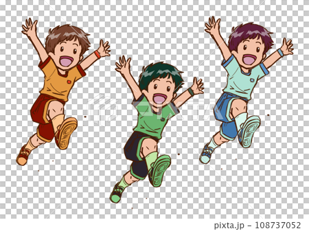 喜びジャンプする少年1 喜びジャンプする少年1 108737052
