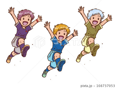 喜びジャンプする少年2 喜びジャンプする少年2 108737053