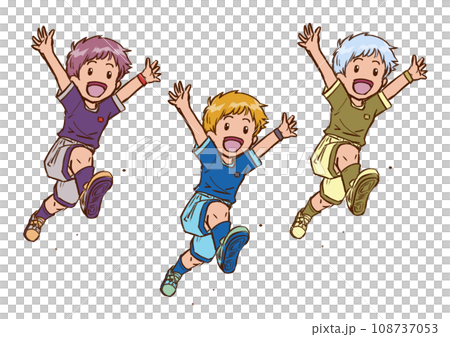 喜びジャンプする少年2 喜びジャンプする少年2 108737053