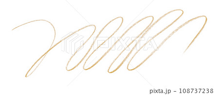 Orange pencil strokes isolated on white background. 108737238
