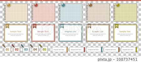 Frame design set for memo paper, sticky notes, and tags Frame design set for memo paper, sticky notes, and tags 108737451