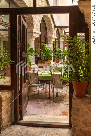 Kotor, Montenegro street in old town and cafe 108737519