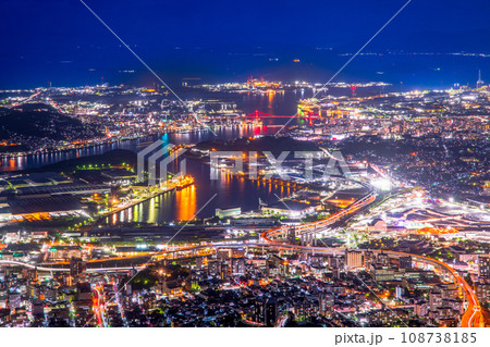 福岡県 北九州市 皿倉山からの夜景 福岡県 北九州市 皿倉山からの夜景 108738185