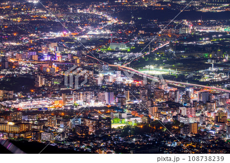 福岡県 北九州市 皿倉山からの夜景 福岡県 北九州市 皿倉山からの夜景 108738239