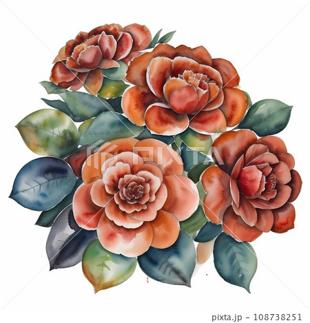 椿のイラスト　AI画像 108738251