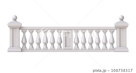 White stone fence 3D 108738317