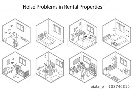 賃貸物件の騒音トラブル：マンションやアパートでの生活音 108740819