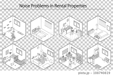賃貸物件の騒音トラブル：マンションやアパートでの生活音 108740819