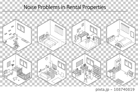 Noise problems in rental properties: Living sounds in condominiums and apartments 108740819