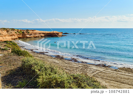 Sandy beach of Torre de la Horadada town. Costa Blanca, Spain Sandy beach of Torre de la Horadada town. Costa Blanca, Spain 108742881