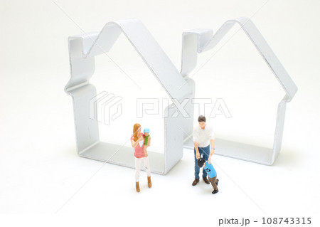 the mini of Little house with happy family 108743315