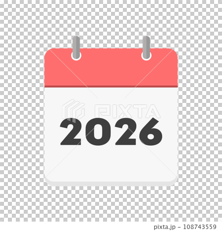 2026年日曆封面圖示 — 有環的日曆或排程表的圖片素材 108743559