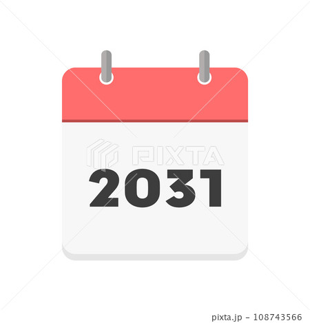 2031年のカレンダーの表紙のアイコン - リングのついた暦やプランナーのイメージ素材 2031年のカレンダーの表紙のアイコン - リングのついた暦やプランナーのイメージ素材 108743566
