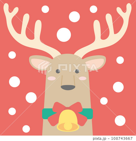 クリスマス模様アイコン_クリスマスをイメージしたトナカイ クリスマス模様アイコン_クリスマスをイメージしたトナカイ 108743667