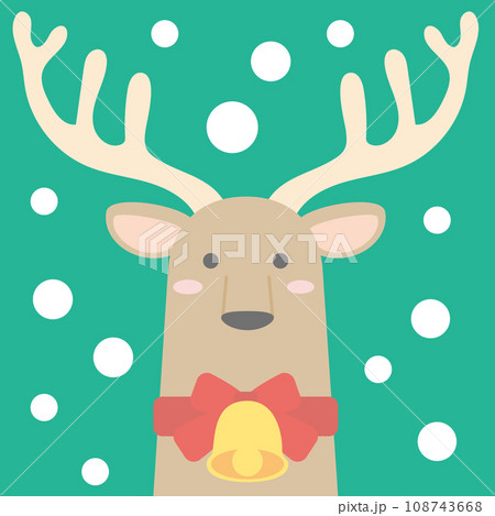 クリスマス模様アイコン_クリスマスをイメージしたトナカイ クリスマス模様アイコン_クリスマスをイメージしたトナカイ 108743668