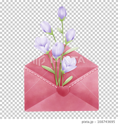 Red envelope with flower Red envelope with flower 108743695