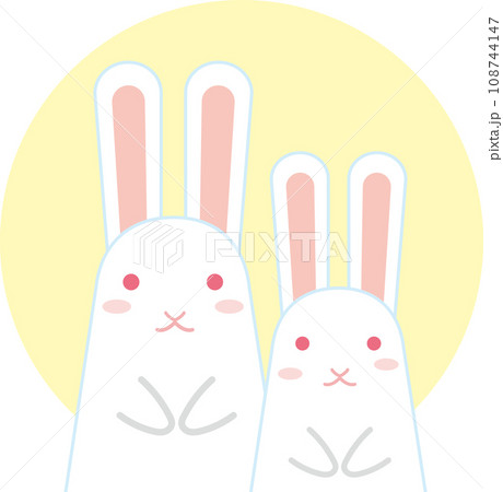 うさぎ_背景に満月 108744147