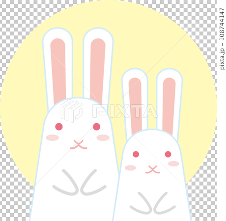 うさぎ_背景に満月 108744147