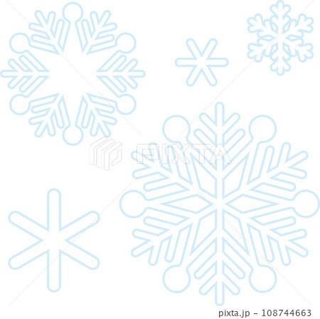 いろいろな雪の結晶のイラストセット 108744663