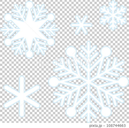 いろいろな雪の結晶のイラストセット 108744663