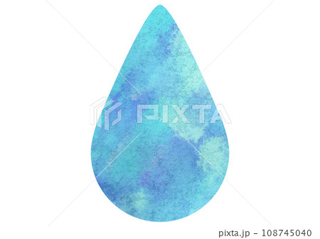 水彩のしずくのイラスト　水色 108745040