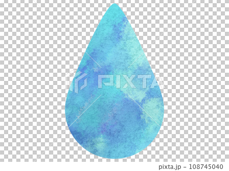 水彩のしずくのイラスト　水色 108745040
