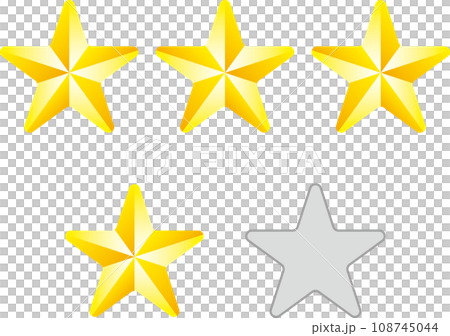 Illustration of stars used for 4 stars_rating_grade_rank etc. Illustration of stars used for 4 stars_rating_grade_rank etc. 108745044