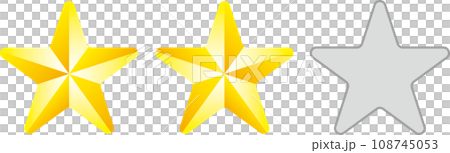 星二つ_評価_グレード_ランクなどに使用する星のセット 108745053