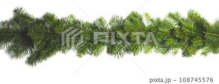 Christmas fir tree branches frame 108745576