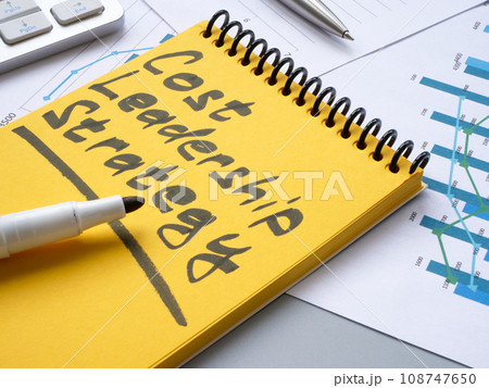 Cost leadership strategy written and charts. 108747650
