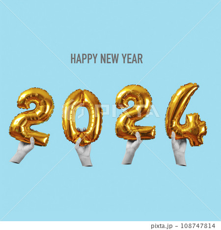 collage of the text happy new year 2024 108747814