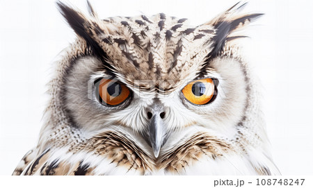 白背景のフクロウ 白背景のフクロウ 108748247