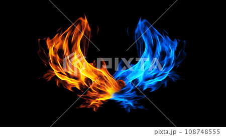 青と赤の炎の衝突 108748555