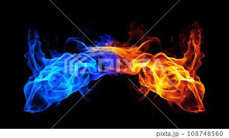 青と赤の炎の衝突 108748560