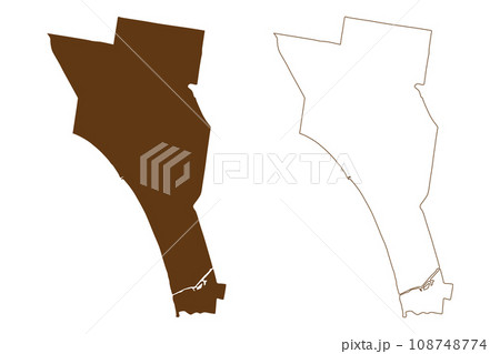 City of Kingston (Commonwealth of Australia, Victoria state, Vic) map vector illustration, scribble sketch Kingston map 108748774